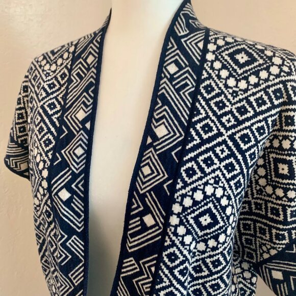 LUCKY BRAND Open Front Geo Kimono Cardigan M - Picture 3 of 5
